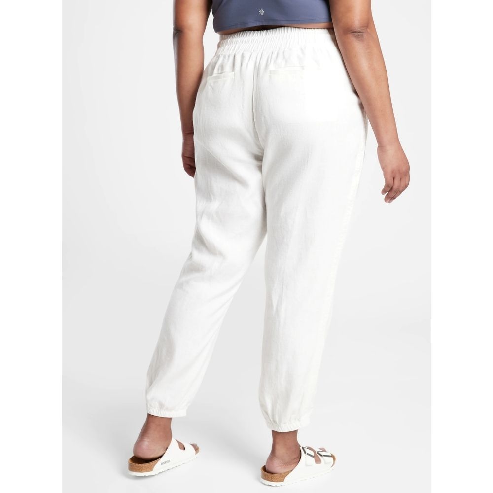 Athleta Cabo White Linen Jogger Size 6/Medium - Picture 6 of 12